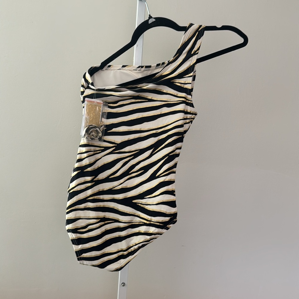 Michael Kors Women's Animal-Print One-Shoulder One-Piece Swimsuit - Picture 4 of 6